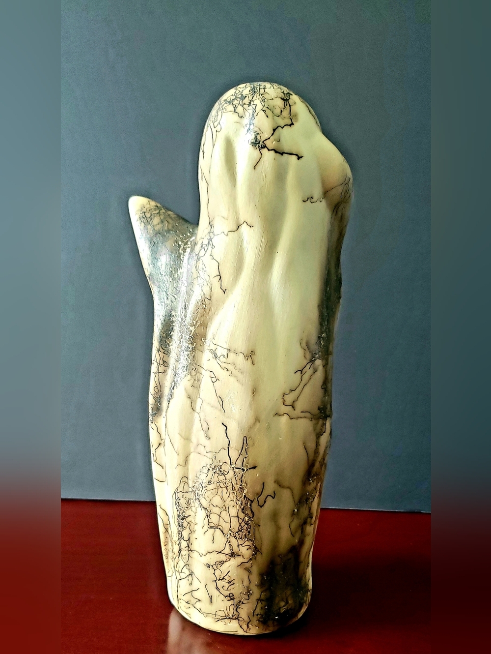 Navajo Horse Hair Pottery,Corn Maiden, Inlaid Turquise Accents, Signed Excellent - Picture 3 of 8